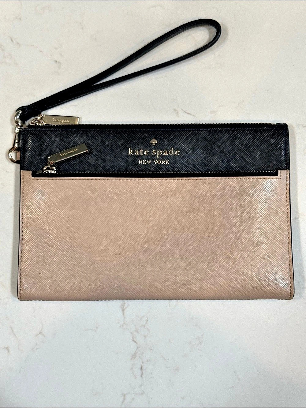 Kate Spade Two-Tone Wristlet in Pink & Black